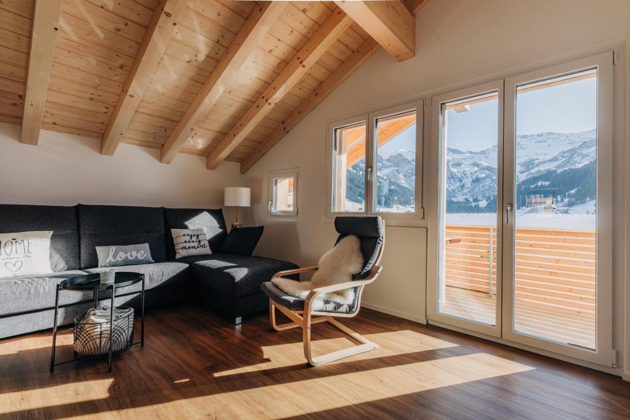Chuenislodge2- Zwei Balkone, Gemuetlicher Kamin, Top Aussicht Adelboden Exterior foto